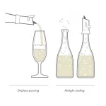 Vacu Vin Pezsgősüveg záró és kiöntő fekete