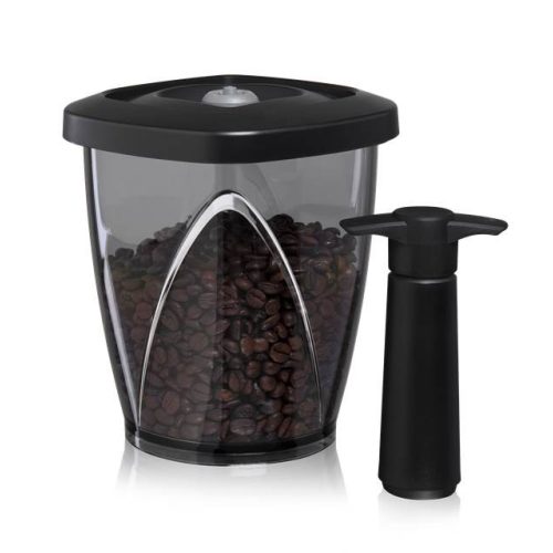 Kávétároló vákuum edény 1,3 liter pumpával fekete