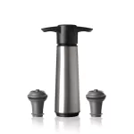 Vacu Vin Vákuumpumpa borzár 2 db dugóval inox Elegant csomag rozsdamentes acél