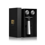 Vacu Vin Vákuumpumpa borzár 2 db dugóval inox Elegant csomag rozsdamentes acél