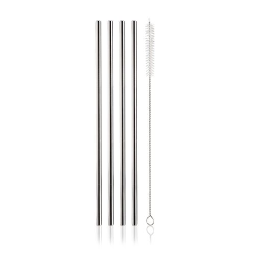Szívószál fém inox roszdamentes 4 db-os szett tisztítókefével